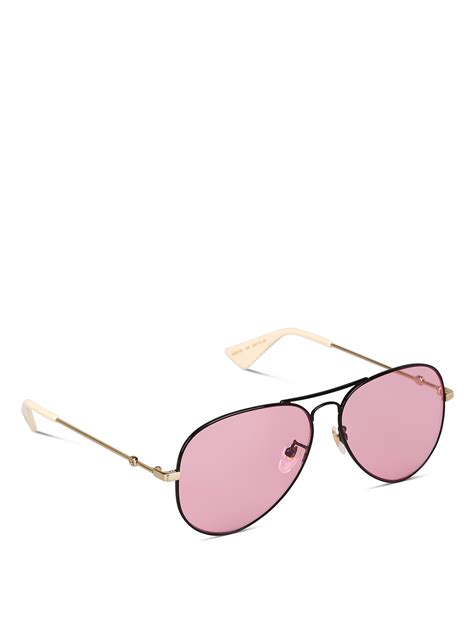 gucci aviator sunglasses pink lens|gucci aviator sunglasses shades.